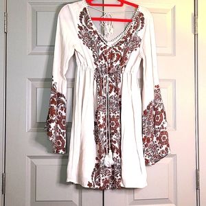 60s/70s style Boho summer Paisley gauzy mini dress